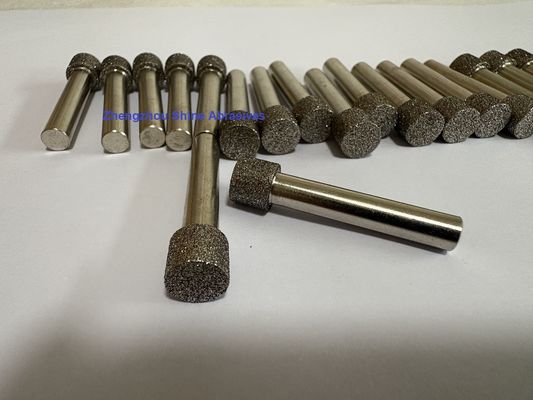 Pontas Montadas CBN Eletrodepositadas com haste de 6mm para Retificação Interna e Rebarbação